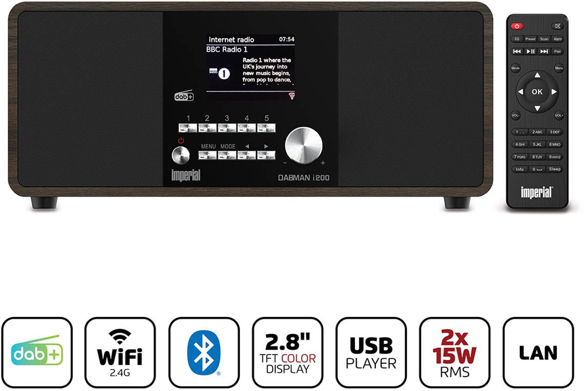 Imperial Dabman i200 DAB+ Draadloze Bluetooth Internet radio