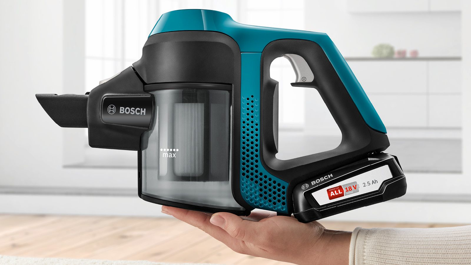Bosch Serie 6 BBS611LAG steelstofzuiger & elektrische bezem 2-in-1-steelstofzuiger Batterij/Accu Droog Zakloos 0,3 l Blauw 2,5 Ah - Afbeelding 6