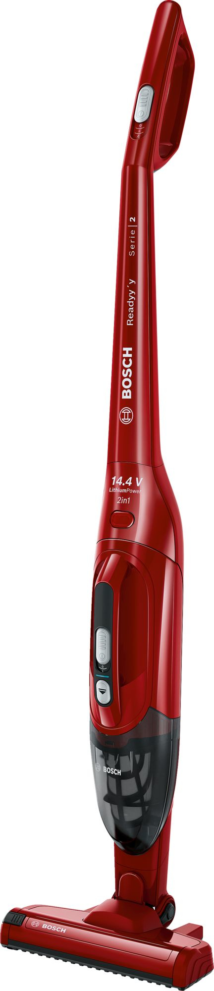 Bosch Serie 2 BBHF214R steelstofzuiger & elektrische bezem 2-in-1-steelstofzuiger Batterij/Accu Droog Zakloos Rood