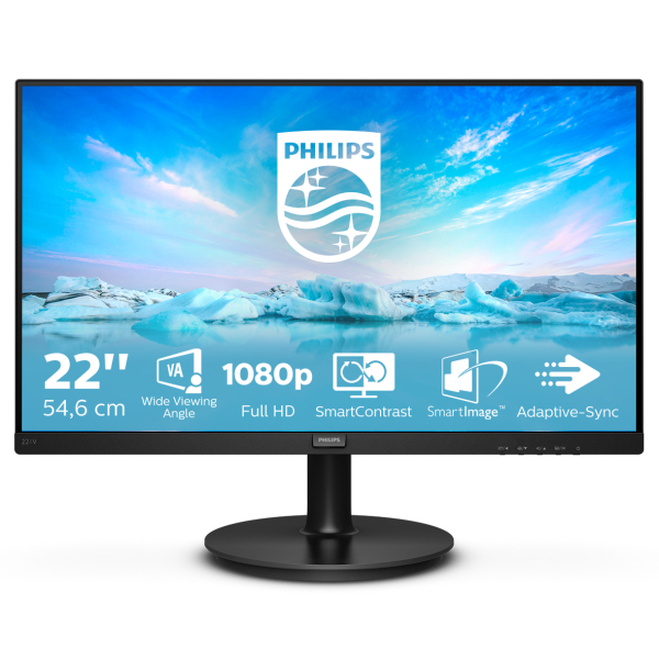 Philips V Line 221V8A/00 LED display 54,6 cm (21.5") 1920 x 1080 Pixels Full HD Zwart - Afbeelding 2