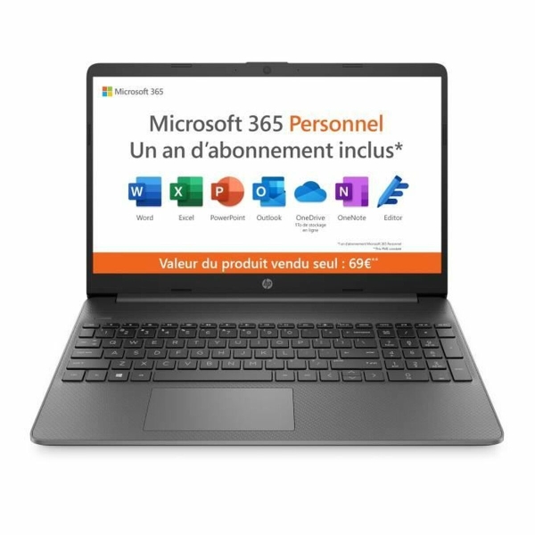 Laptop HP 15s-fq0024nf 15,6" Intel Celeron N4120 4 GB RAM 128 GB SSD Azerty Frans