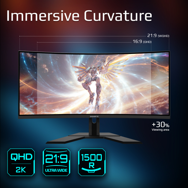 GIGABYTE G34WQCP computer monitor 86,4 cm (34") 3440 x 1440 Pixels UltraWide Quad HD LED Zwart - Afbeelding 7
