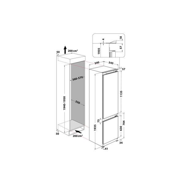 Whirlpool ART 9811 SF2 Ingebouwd 306 l E Wit - Afbeelding 4