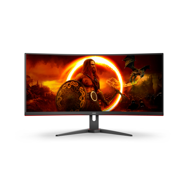 AOC G2 CU34G2XE/BK LED display 86,4 cm (34") 3440 x 1440 Pixels Wide Quad HD LCD Zwart, Rood - Afbeelding 2