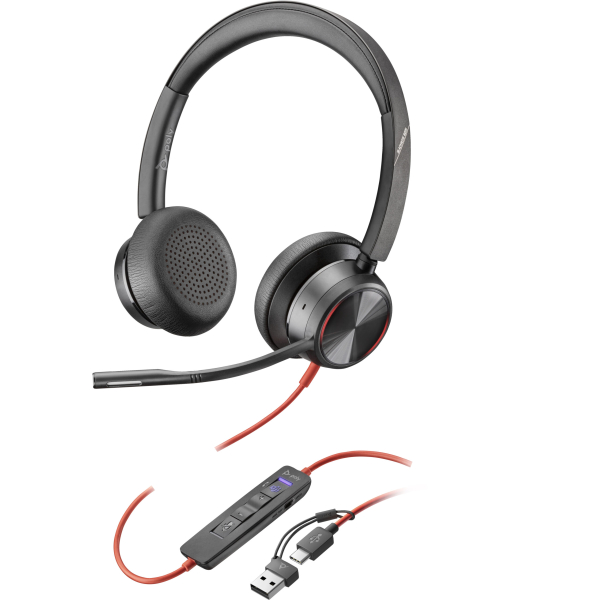 POLY Blackwire 8225 Stereo Microsoft Teams Certified USB-C Headset + USB-C/A adapter - Afbeelding 3