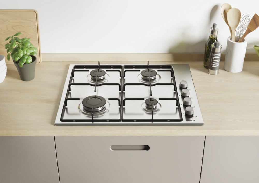 Candy Idea CHW6LX Roestvrijstaal Ingebouwd 60 cm Gaskookplaat 4 zone(s) - Afbeelding 2