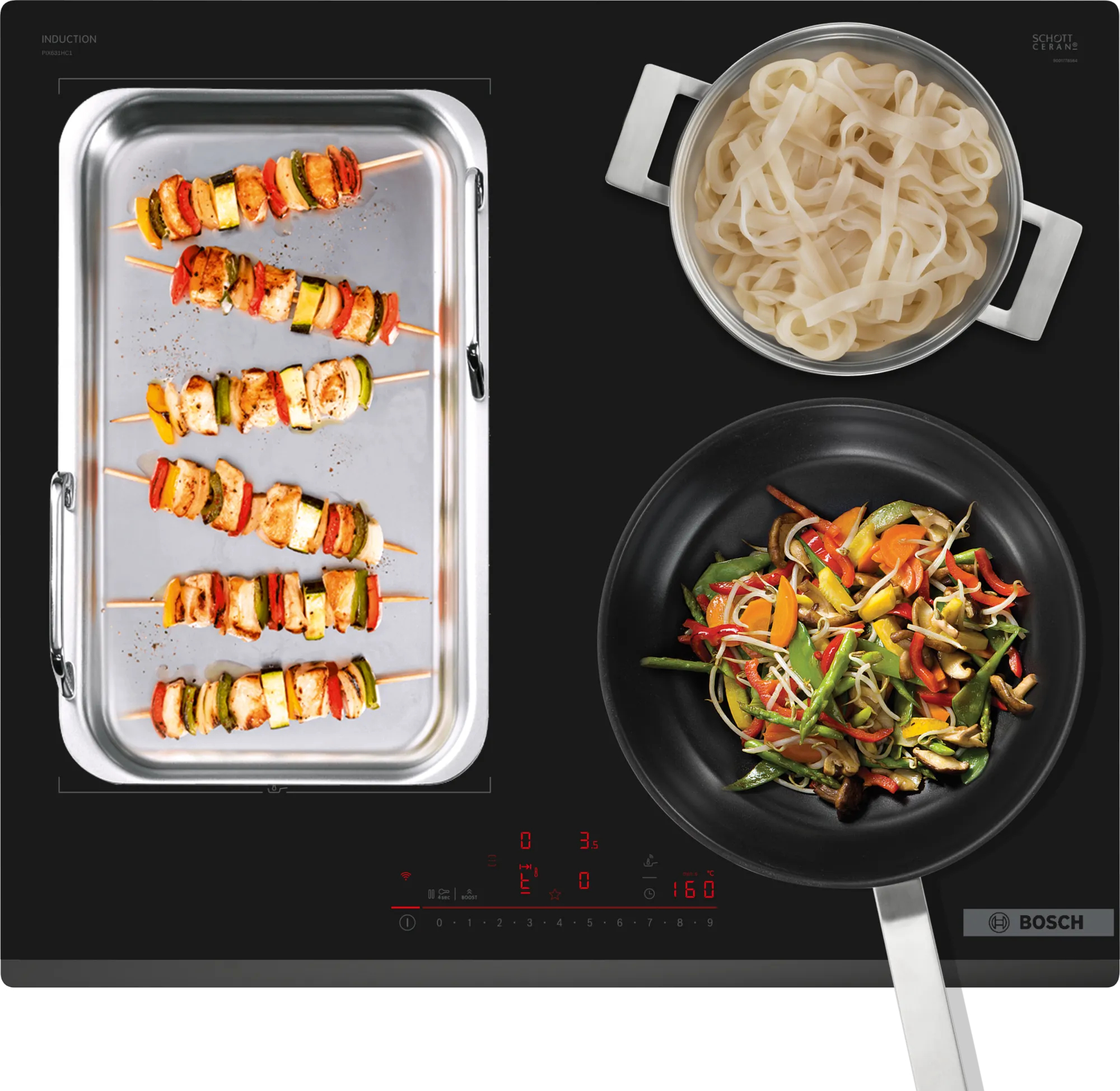 Bosch Serie 6 PIX631HC1E kookplaat Zwart Ingebouwd 60 cm Inductiekookplaat zones 4 zone(s) - Afbeelding 5