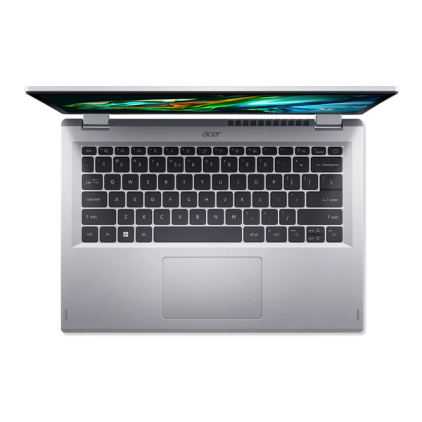 Acer Aspire 3 Spin 14 A3SP14-31PT-310V Intel® Core™ i3 i3-N305 Hybride (2-in-1) 35,6 cm (14") Touchscreen WUXGA 8 GB LPDDR5-SDRAM 512 GB SSD Wi-Fi 6 (802.11ax) Windows 11 Home Zilver - Afbeelding 4