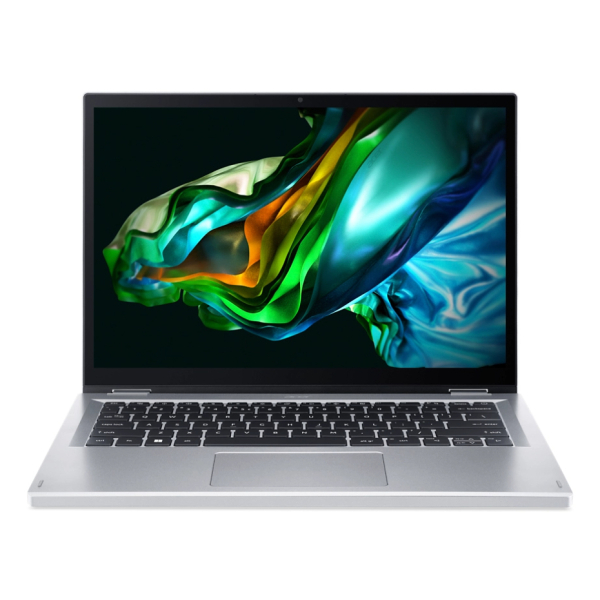 Acer Aspire 5 A3SP14-31PT-C326 N100 Hybride (2-in-1) 35,6 cm (14") Touchscreen WUXGA 4 GB LPDDR5-SDRAM 128 GB SSD Wi-Fi 6 (802.11ax) Windows 11 Home in S mode Duits Zilver