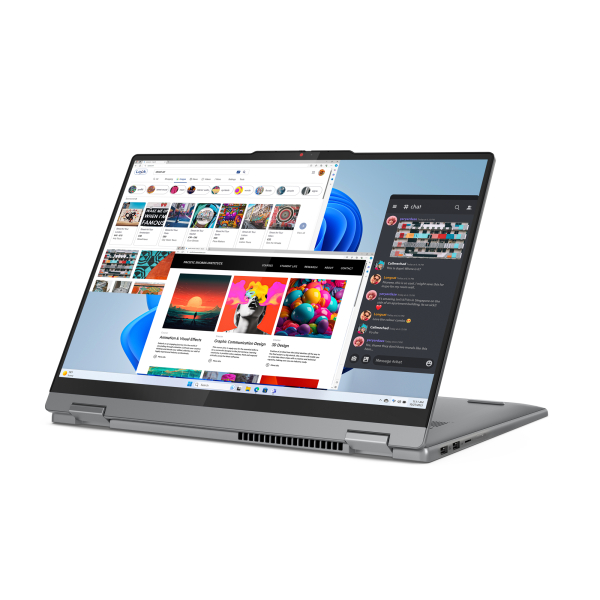 Lenovo IdeaPad 5 2-in-1 16IRU9 Intel Core 7 150U Hybride (2-in-1) 40,6 cm (16") Touchscreen WUXGA 16 GB LPDDR5x-SDRAM 512 GB SSD Wi-Fi 6E (802.11ax) Windows 11 Home Duits Grijs - Afbeelding 10