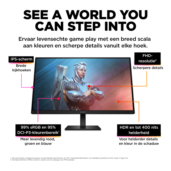 OMEN by HP 27 inch FHD 165 Hz gaming monitor - OMEN 27 - Afbeelding 2
