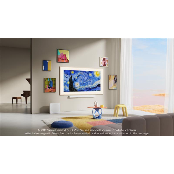 TCL NXTFRAME 55A300W Pro Wit 55" | Ultra HD 4K QLED Smart TV | Draadloze Soundbar en Subwoofer | Google TV + Wifi | HDR10+ | 120Hz - Afbeelding 2