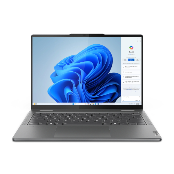 Lenovo Yoga 7 2-in-1 14AHP9 AMD Ryzen™ 5 PRO 8640HS Hybride (2-in-1) 35,6 cm (14") Touchscreen WUXGA 16 GB LPDDR5x-SDRAM 1 TB SSD Wi-Fi 6E (802.11ax) Windows 11 Home Duits Grijs