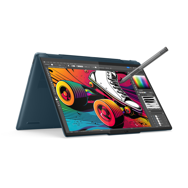 Lenovo Yoga 7 2-in-1 14IML9 Intel Core Ultra 5 125H Hybride (2-in-1) 35,6 cm (14") Touchscreen WUXGA 16 GB LPDDR5x-SDRAM 1 TB SSD Wi-Fi 6E (802.11ax) Windows 11 Home Duits Blauwgroen - Afbeelding 7