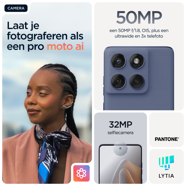 Motorola edge 60 fusion 16,9 cm (6.67") Dual SIM Android 15 5G USB Type-C 8 GB 256 GB 5200 mAh Grijs - Afbeelding 2