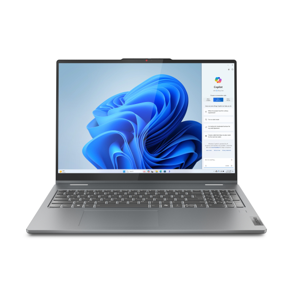Lenovo IdeaPad 5 2-in-1 16AHP9 AMD Ryzen™ 5 8645HS Hybride (2-in-1) 40,6 cm (16") Touchscreen WUXGA 16 GB LPDDR5x-SDRAM 512 GB SSD Wi-Fi 6E (802.11ax) Windows 11 Home Duits Grijs