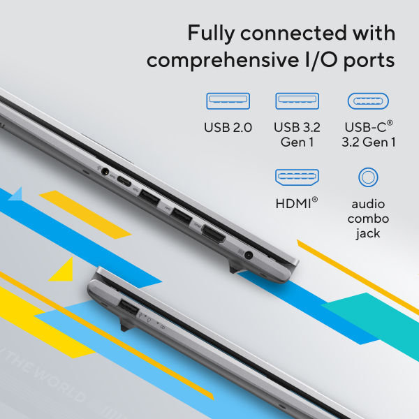 ASUS Vivobook 17 X1704ZA-AU045W Intel® Core™ i7 i7-1255U Laptop 43,9 cm (17.3") Full HD 16 GB DDR4-SDRAM 1 TB SSD Wi-Fi 6E (802.11ax) Windows 11 Home Nederlands Blauw - Afbeelding 15