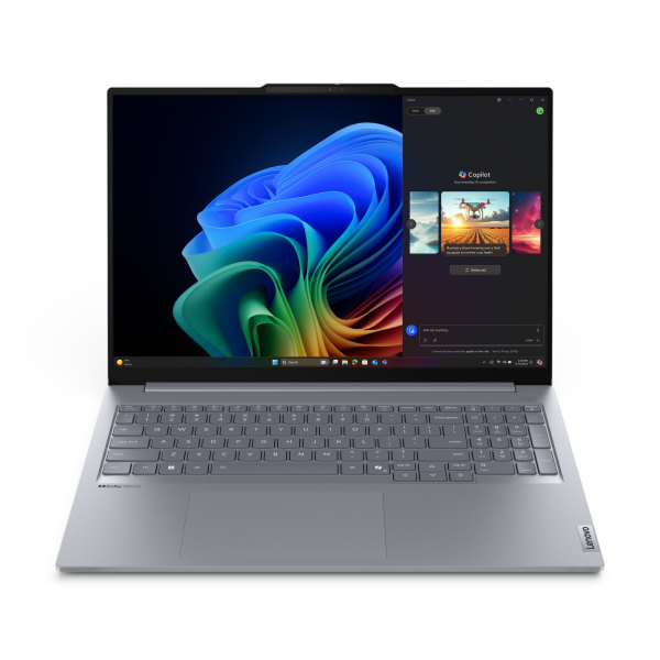 Lenovo ThinkBook 16 G7 QOY Copilot+ PC Qualcomm Snapdragon X1P-42-100 Laptop 40,6 cm (16") WUXGA 32 GB LPDDR5x-SDRAM 1 TB SSD Wi-Fi 7 (802.11be) Windows 11 Pro Duits Grijs