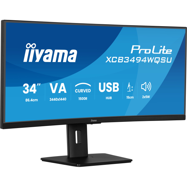 iiyama ProLite XCB3494WQSU-B1 computer monitor 86,4 cm (34") 3440 x 1440 Pixels UltraWide Quad HD LED Zwart - Afbeelding 4