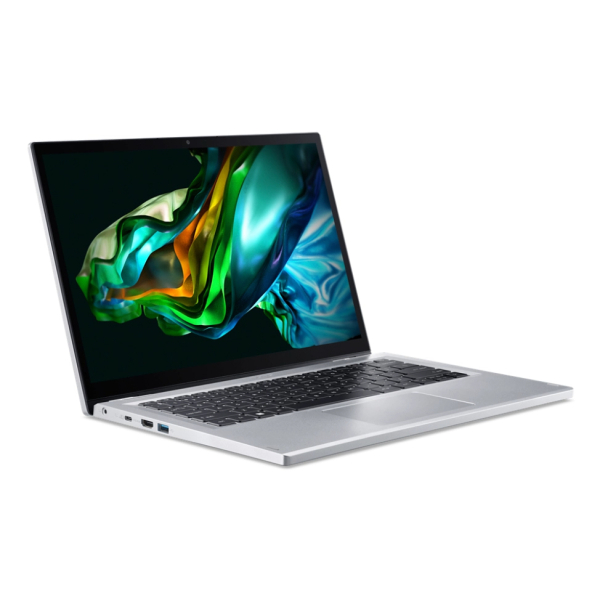 Acer Aspire 5 A3SP14-31PT-C326 N100 Hybride (2-in-1) 35,6 cm (14") Touchscreen WUXGA 4 GB LPDDR5-SDRAM 128 GB SSD Wi-Fi 6 (802.11ax) Windows 11 Home in S mode Duits Zilver - Afbeelding 2