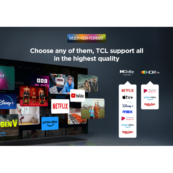TCL 43P7K 43" | Ultra HD 4K QLED Smart TV (2025) | Google TV + Wifi | Dolby Vision & HDR10 | Quantum Dot Technologie | 60Hz - Afbeelding 8