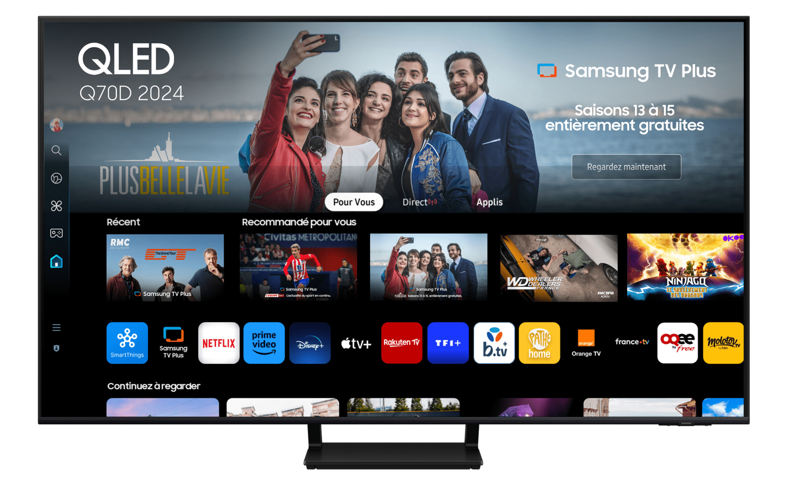 Samsung Q70D TQ55Q70DAT 139,7 cm (55") 4K Ultra HD Smart TV Wifi Zwart afbeelding
