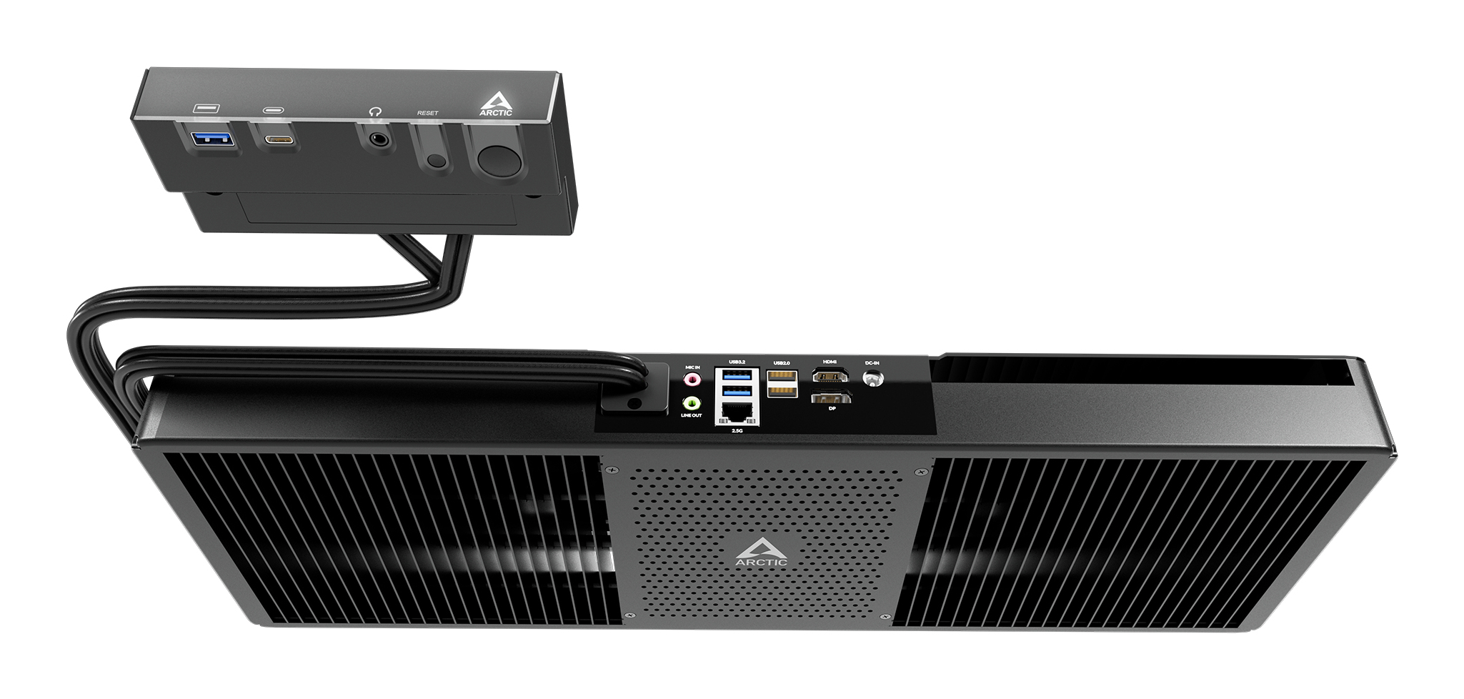 ARCTIC Senza 5700G Pro AMD Ryzen™ 7 32 GB DDR4-SDRAM 1 TB SSD Windows 11 Pro Mini PC Zwart afbeelding