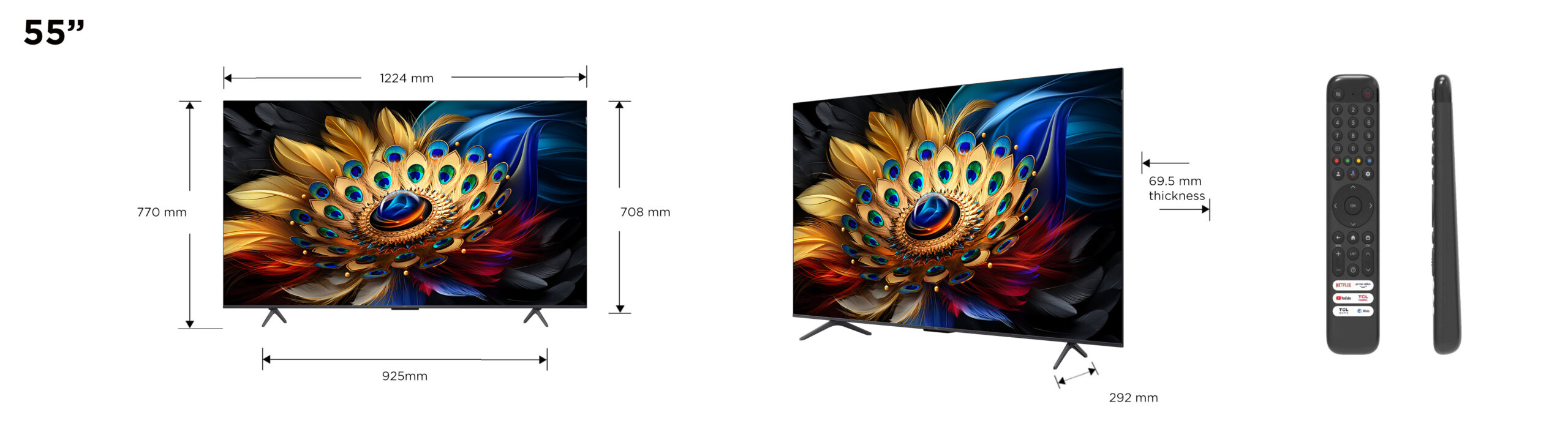 TCL C61 55C61B QLED+ Pro Android Smart TV 55" - Afbeelding 2