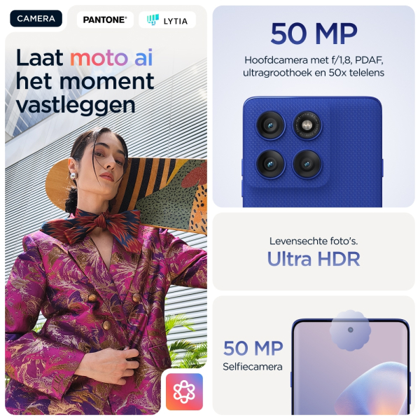 Motorola edge 60 pro 16,9 cm (6.67") Dual SIM Android 15 5G USB Type-C 12 GB 512 GB 6000 mAh Blauw - Afbeelding 2