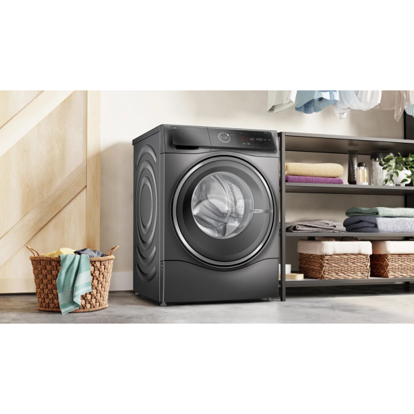 Bosch Serie 8 WNC254AS0 Was-droogcombinatie Vrijstaand Voorbelading Roestvrijstaal D - Afbeelding 4