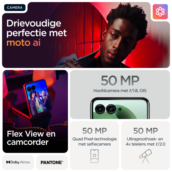 Motorola razr 60 ultra 17,7 cm (6.96") Dual SIM Android 15 5G USB Type-C 16 GB 512 GB 4700 mAh Blauw, Groen - Afbeelding 4