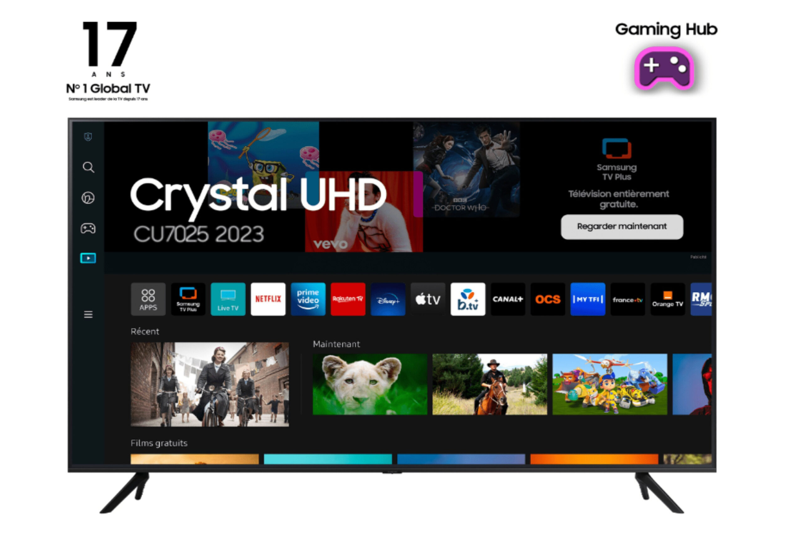 Samsung Series 7 TU55CU7025K 139,7 cm (55") 4K Ultra HD Smart TV Wifi Zwart afbeelding