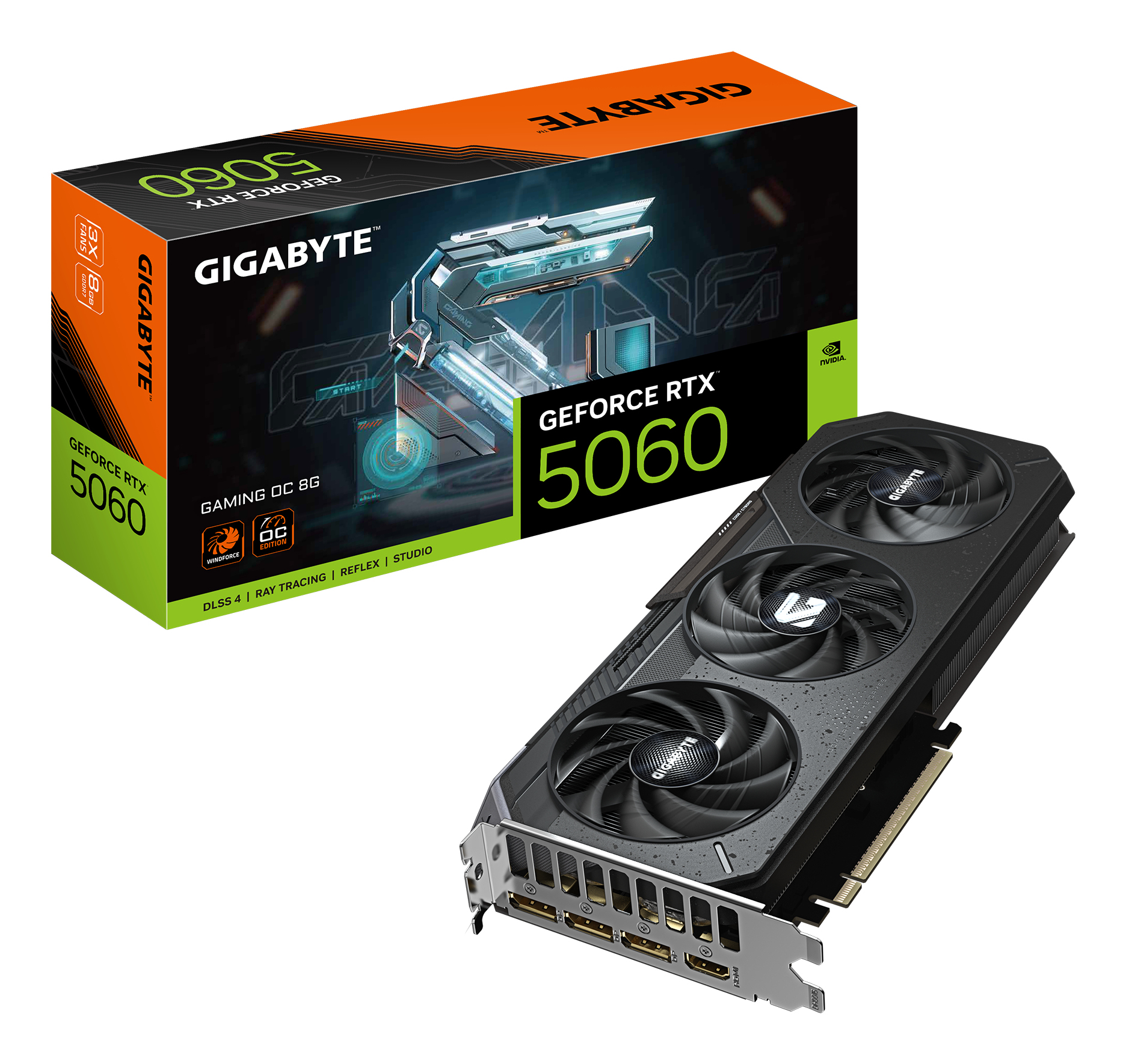 GIGABYTE GeForce RTX 5060 GAMING OC 8G NVIDIA 8 GB GDDR7 afbeelding