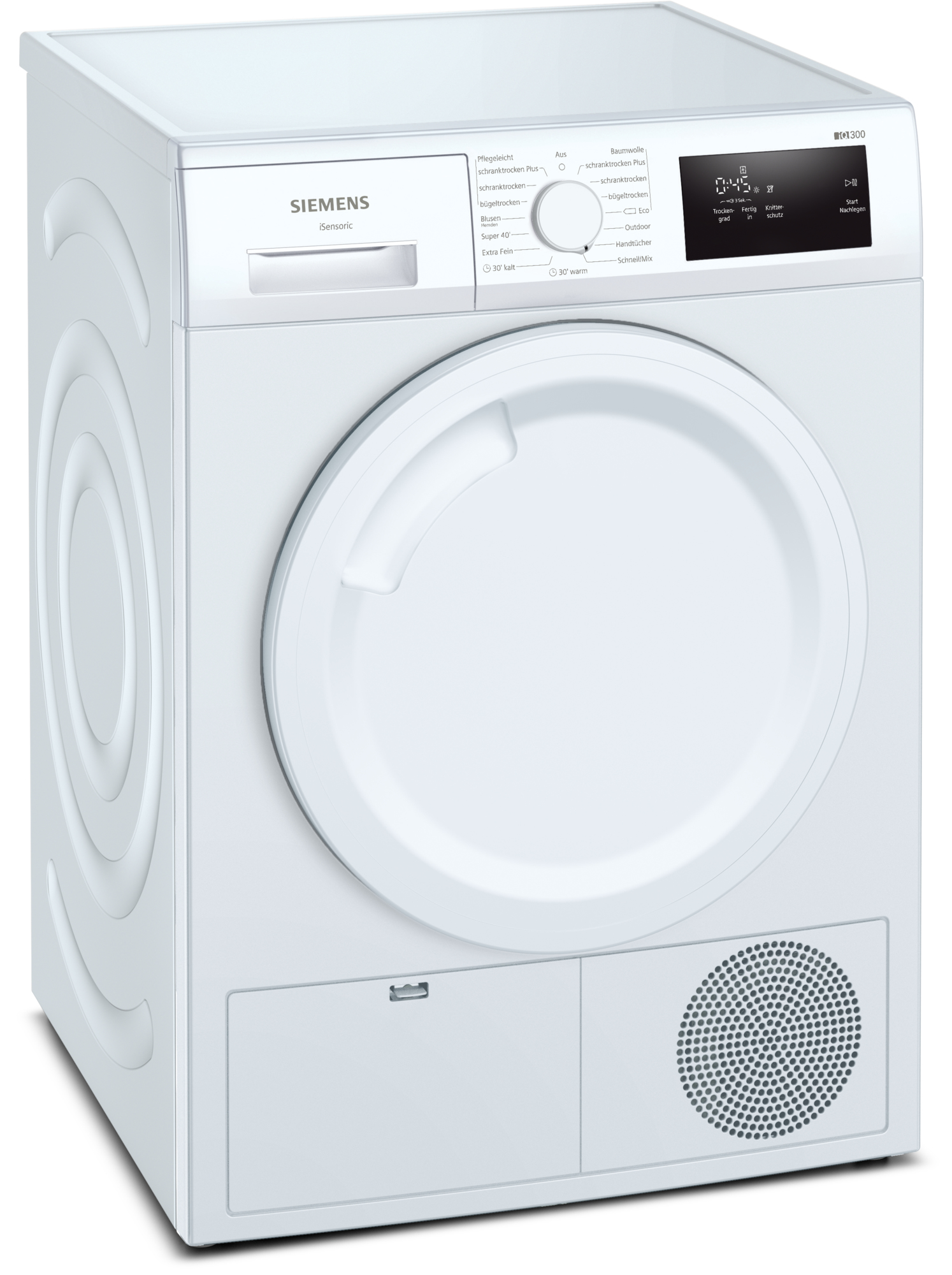 Siemens iQ300 WT43H003 wasdroger Vrijstaand Voorbelading 7 kg A+ Wit afbeelding