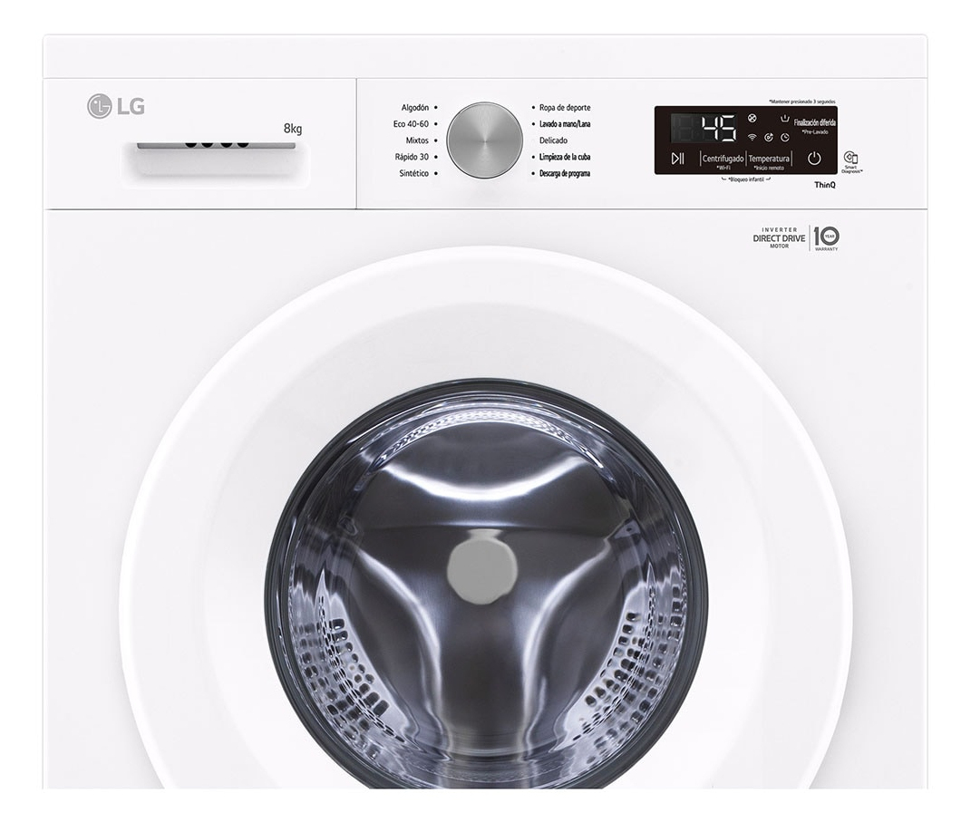LG F4X1008NWH wasmachine Voorbelading 8 kg 1400 RPM Wit - Afbeelding 4