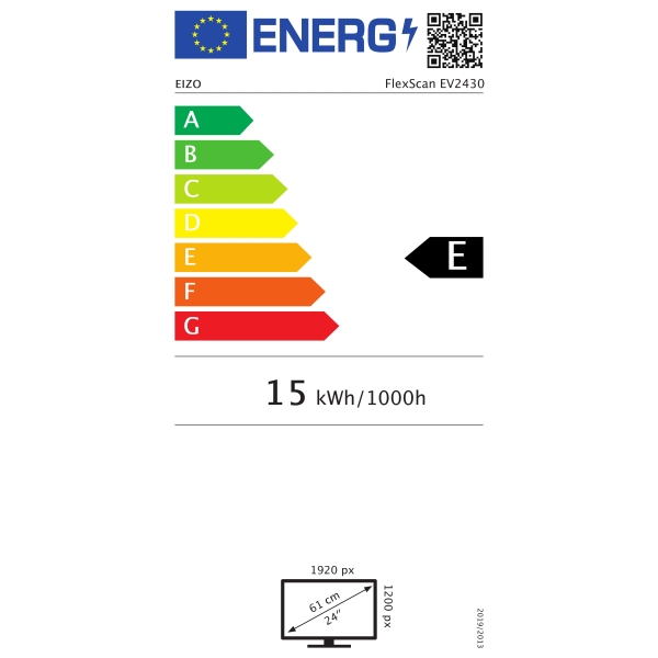 EIZO FlexScan EV2430-BK LED display 61,2 cm (24.1") 1920 x 1200 Pixels WUXGA Zwart - Afbeelding 7
