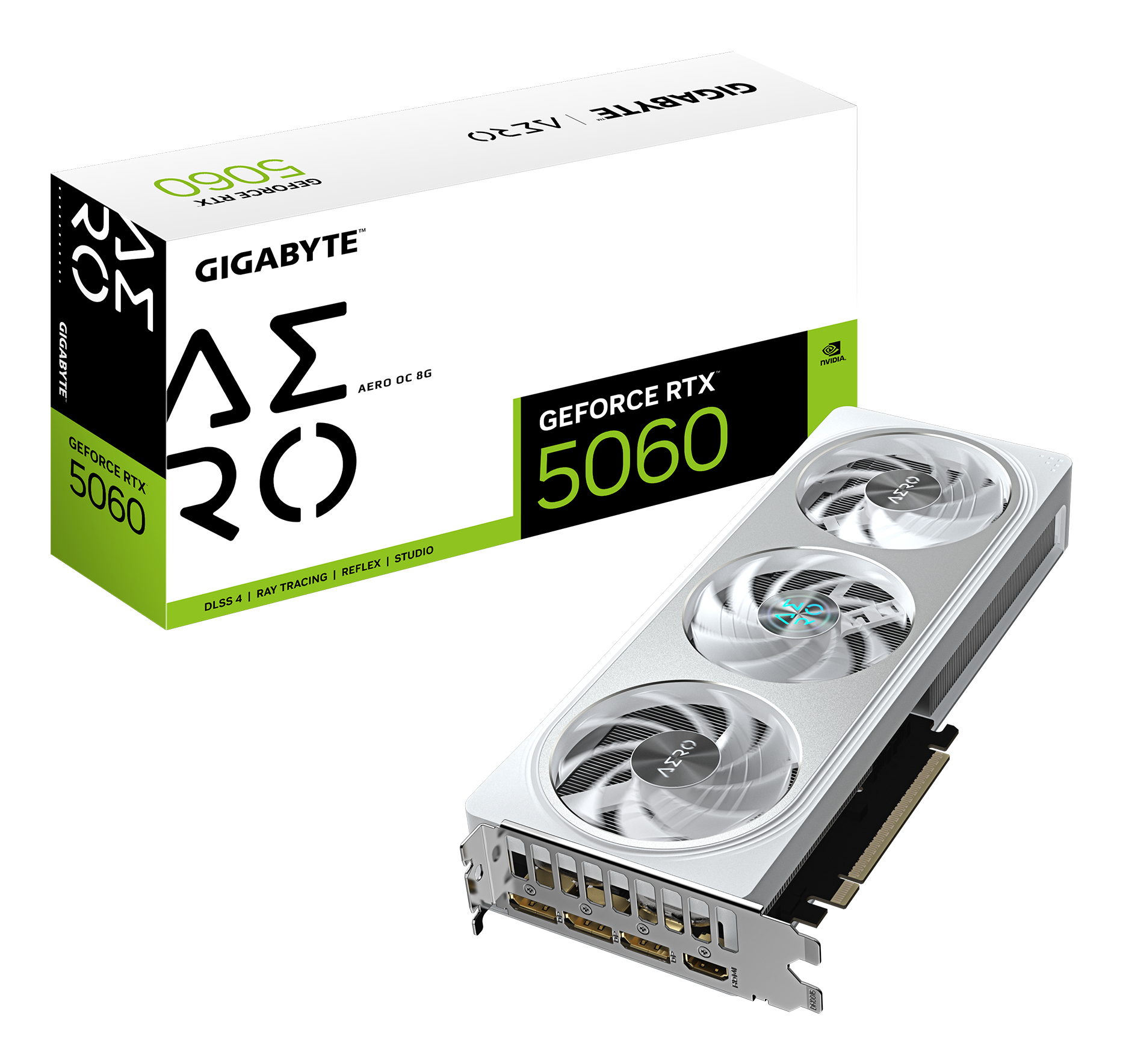 GIGABYTE GeForce RTX 5060 AERO OC 8G NVIDIA 8 GB GDDR7 afbeelding