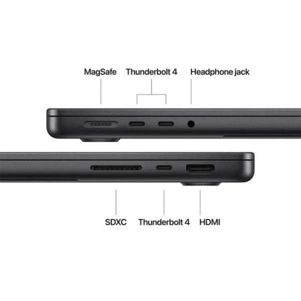 MacBook Pro 14" Apple M4 10C CPU 10C GPU 16GB 1TB Space Black (2024) - Afbeelding 3