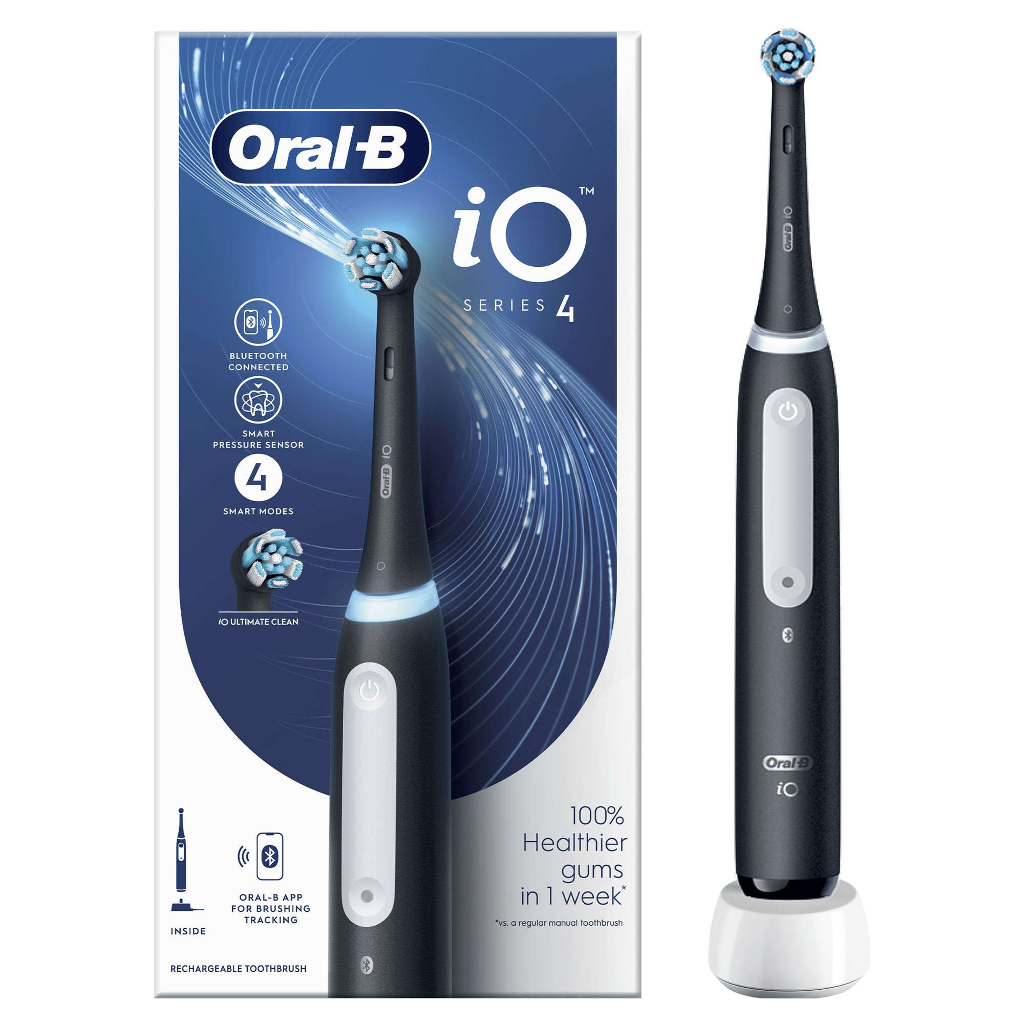 Oral-B iO Series 4 Volwassene Vibrerende tandenborstel Zwart afbeelding