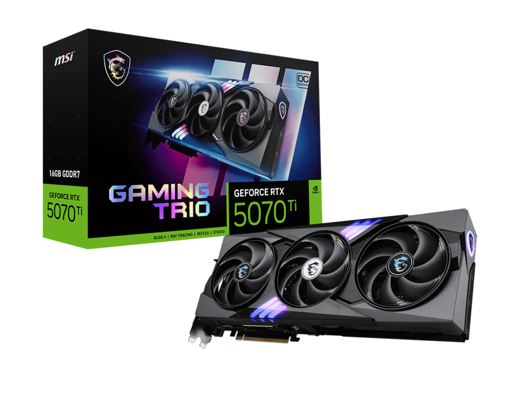 MSI GAMING GeForce RTX 5070 Ti 16G TRIO OC NVIDIA 16 GB GDDR7 afbeelding