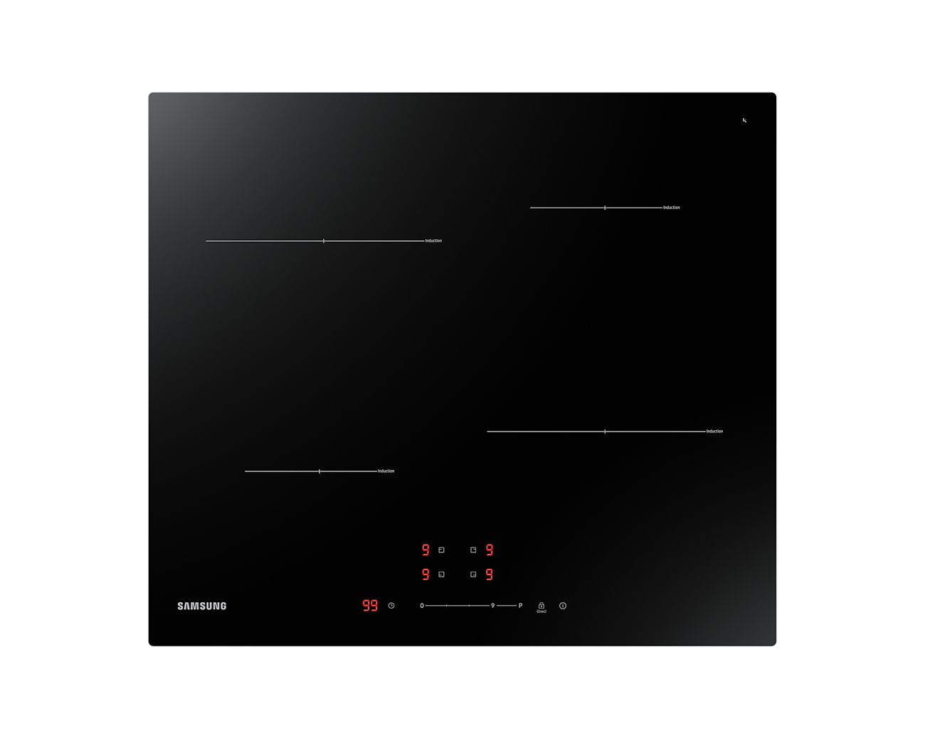 Samsung NZ64T3707A1/UR fornuis Kookplaat Inductiekookplaat zones Zwart afbeelding