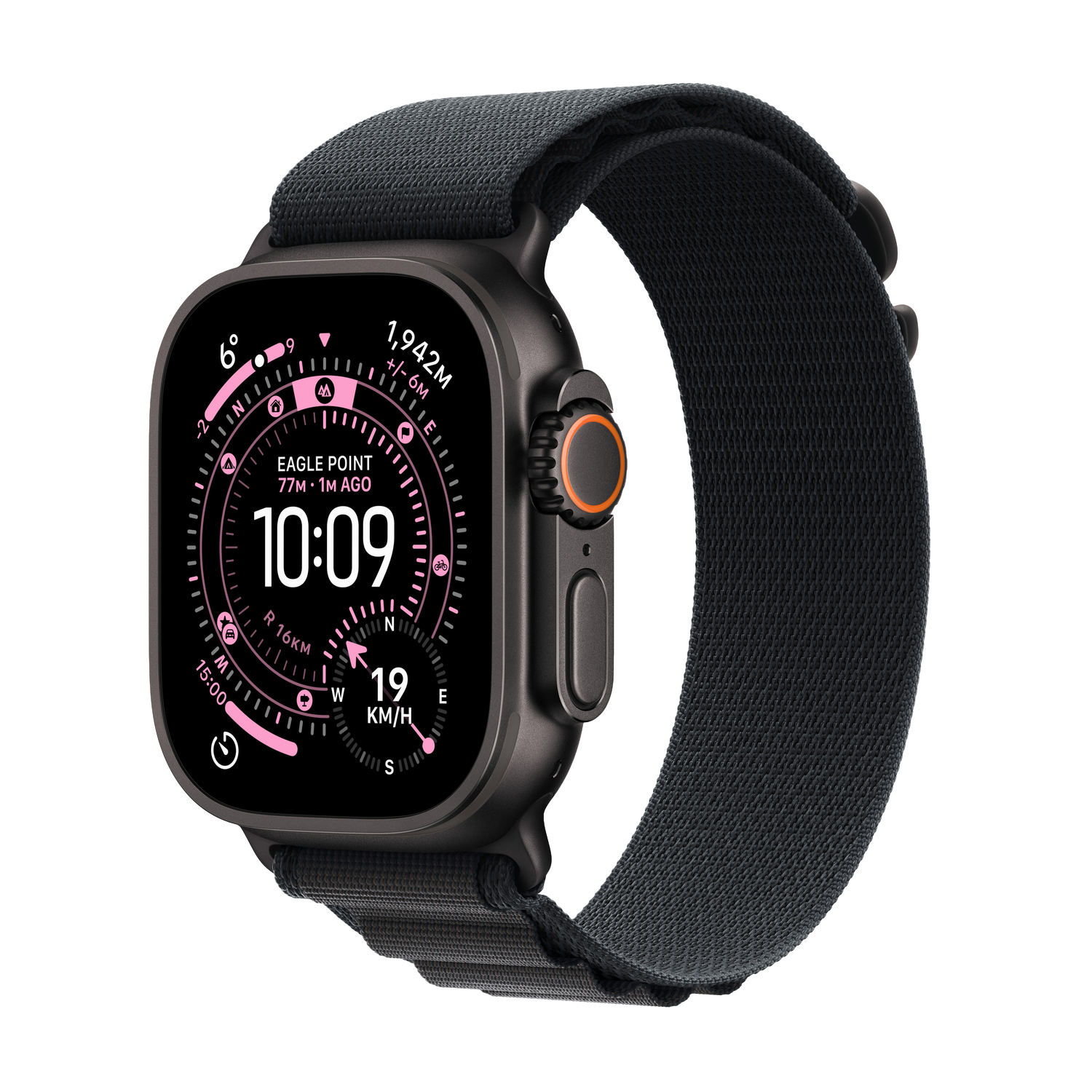 Apple Watch Ultra 3 GPS + Cellular - 49mm Black Titanium Case - Black Alpine Loop - Small Smartwatch Black