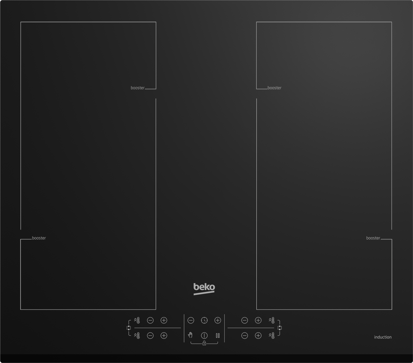 Beko HII64206F2MT Zwart Ingebouwd 60 cm Inductiekookplaat zones 4 zone(s)