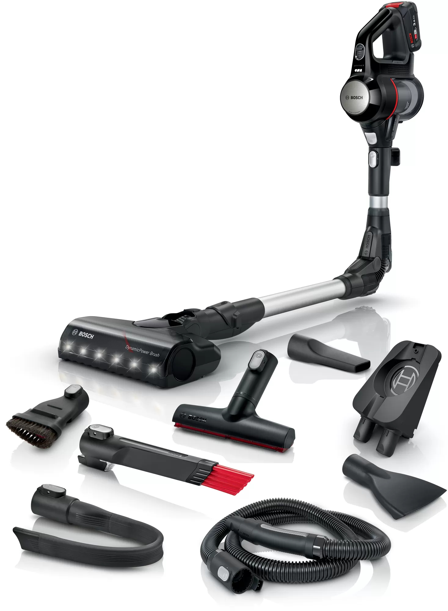 Bosch BCS711PET Steelstofzuiger Batterij/Accu Droog Zakloos 0,3 l Zwart, Rood 3 Ah
