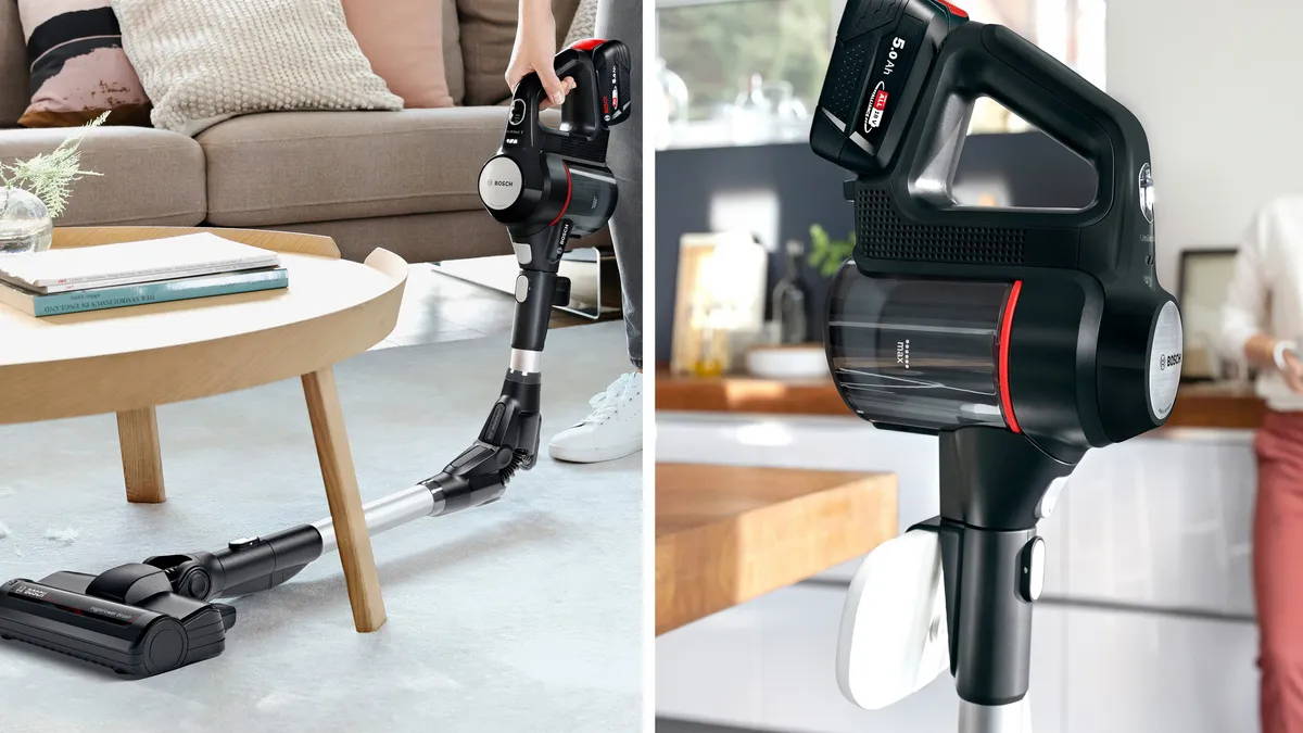 Bosch BSS715FRSH steelstofzuiger & elektrische bezem 2-in-1-steelstofzuiger Batterij/Accu Droog Zakloos 0,3 l Zwart, Zilver 5 Ah - Afbeelding 2