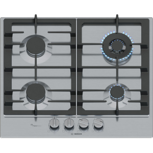 Bosch Serie 6 PCH6A5I90 kookplaat Roestvrijstaal Ingebouwd 60 cm Gaskookplaat 4 zone(s)