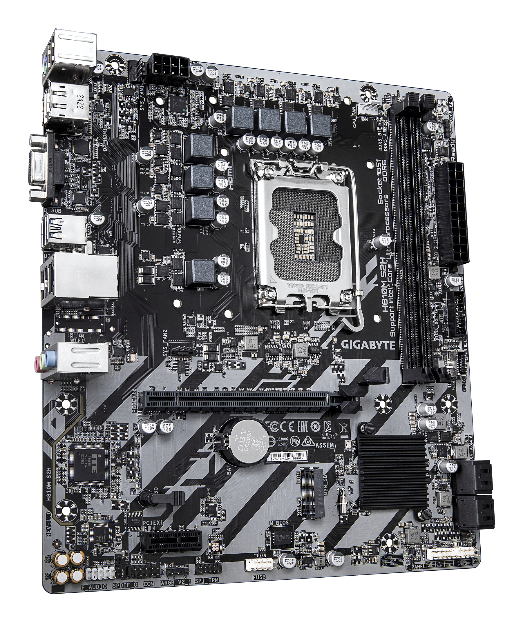 GIGABYTE H810M S2H moederbord Intel H810 LGA 1851 (Socket V1) micro ATX - Afbeelding 3