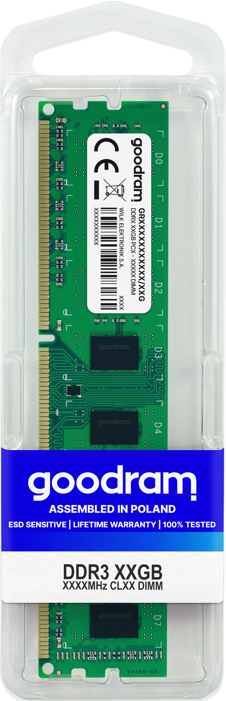 Goodram GR1600D3V64L11/8G geheugenmodule 8 GB 1 x 8 GB DDR3 240-pin DIMM