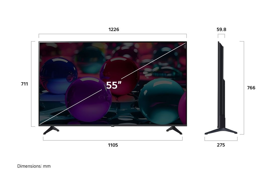 LG UHD AI 55UA73003LA tv 139,7 cm (55") 4K Ultra HD Smart TV Wifi Zwart - Afbeelding 4