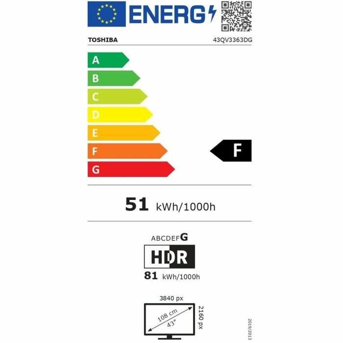 Smart TV Toshiba 43QV3363DG 4K Ultra HD 43" QLED - Afbeelding 4